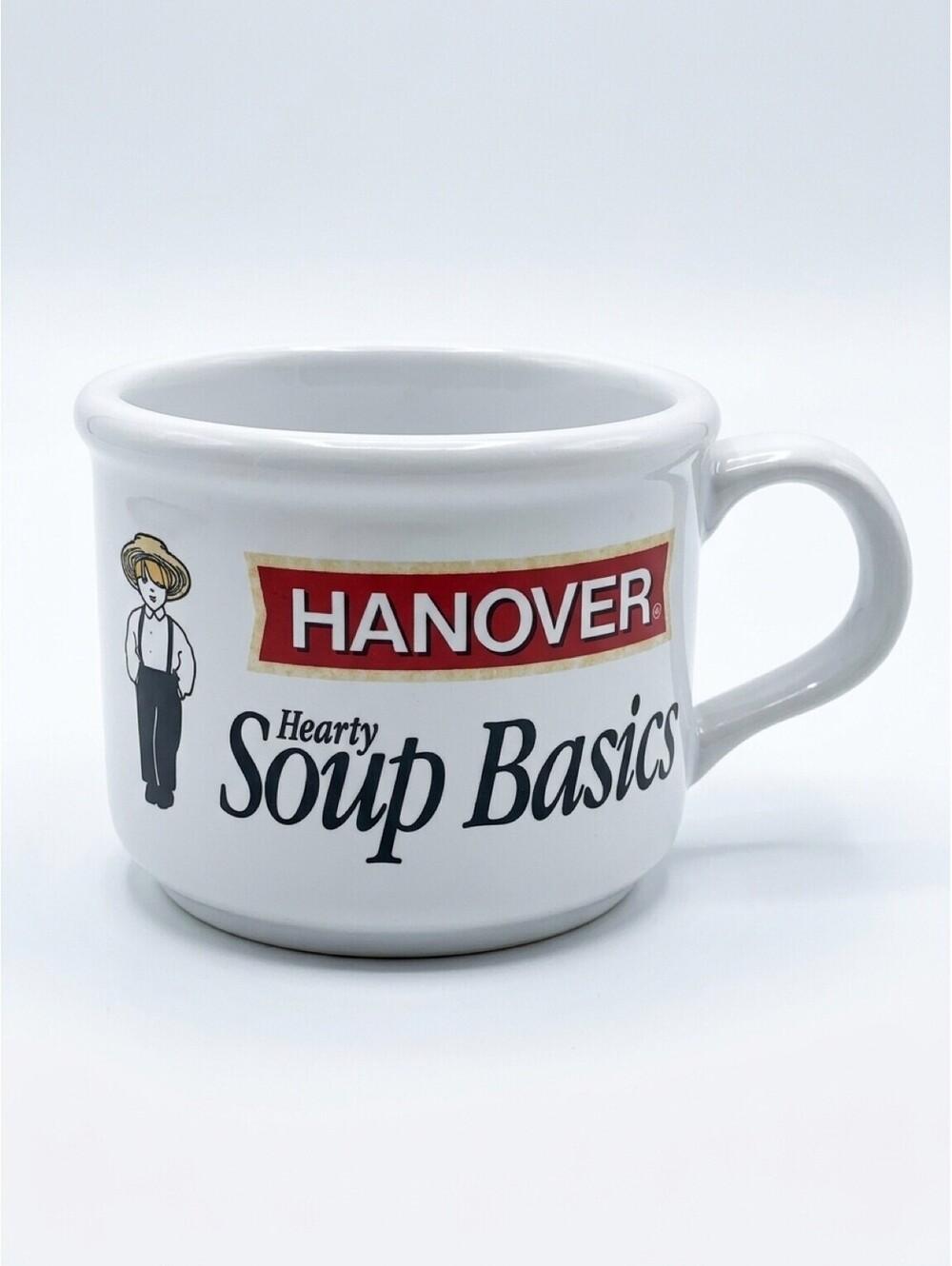 Vintage Hanover Hearty Soup Basics Mug Crock USA Advertising Soup Bowl 4.5"